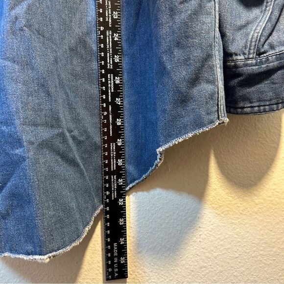 SHELTER ISLAND MENS FLANNEL SHACKET LARGE BLUE DENIM COAT EVERYDAY OUTDOORS - Picture 5 of 8